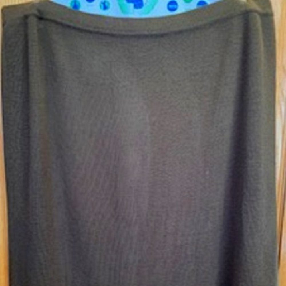 Linea by Louis Dell'Olio Brown Midi Straight Skirt Wool Blend Knit Sz:XL